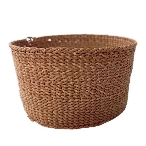 Vintage MINI Sweet Grass Basket Finely Woven Round Trinkets Bohemian Natural - Picture 7 of 15